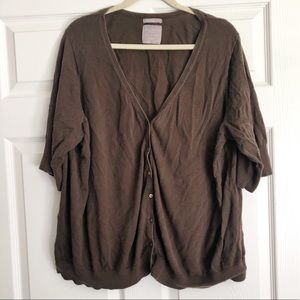 Old Navy Brown Cropped Cardigan - Size 4X